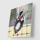 B53ウッドペッカー スクエア壁時計 (傾斜)