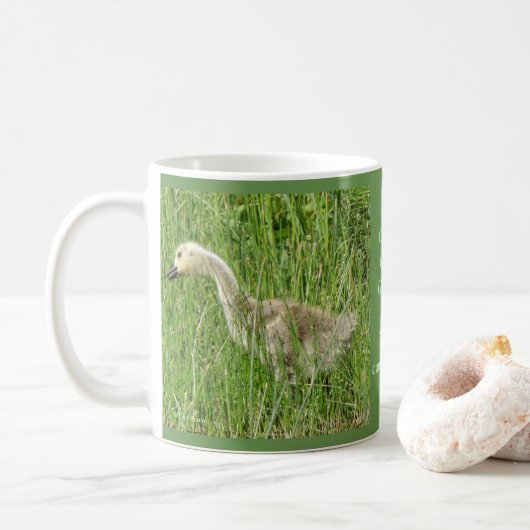 B58 カナダガンの幼鳥が草原で コーヒーマグカップ (ドーナツ)