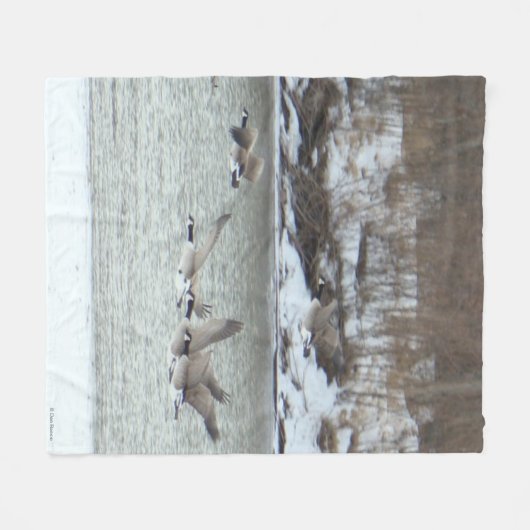 B7カナディアンゲーズオーバーリバー凍っていホテル フリースブランケット (正面(横))