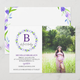 「B」はベイビーシャワーの写真用 招待状
