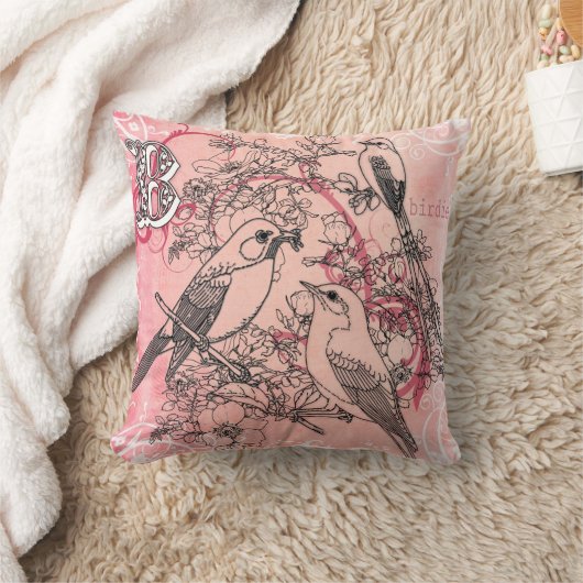 "B"は鳥のためです クッション (ブランケット)