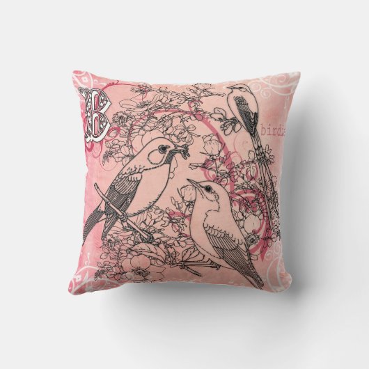 "B"は鳥のためです クッション (裏面)