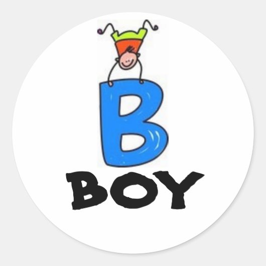 「B」はBOY向け ラウンドシール (正面)