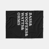 B&ウーファーズカーオーディオおもしろTシャツ フリースブランケット (正面(横))