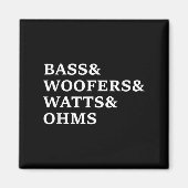 B&ウーファーズカーオーディオおもしろTシャツ マグネット (正面)