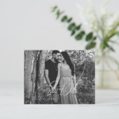 B/エレガントWカップル写真の保存日付 ポストカード (スタンド正面)