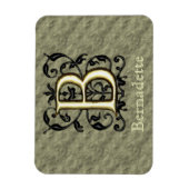 B -エンボスヴィンテージモノグラム(金ゴールド) マグネット (縦)