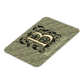 B -エンボスヴィンテージモノグラム(金ゴールド) マグネット (左側)