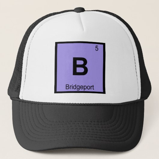 B - コネチカット州ブリッジポート 化学記号 キャップ (正面)