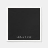 B/コンテンポラリーW名パーソナライズされた結婚の スタンダードカクテルナプキン (正面)