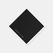 B/コンテンポラリーW名パーソナライズされた結婚の スタンダードカクテルナプキン (角)