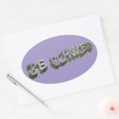 B.スクールド・グレー・ホワイト・ステッカー 楕円形シール (封筒)