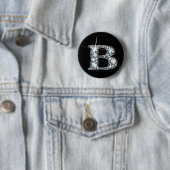 「B」ダイヤモンドボきらきら光るタン 缶バッジ (インサイチュ)