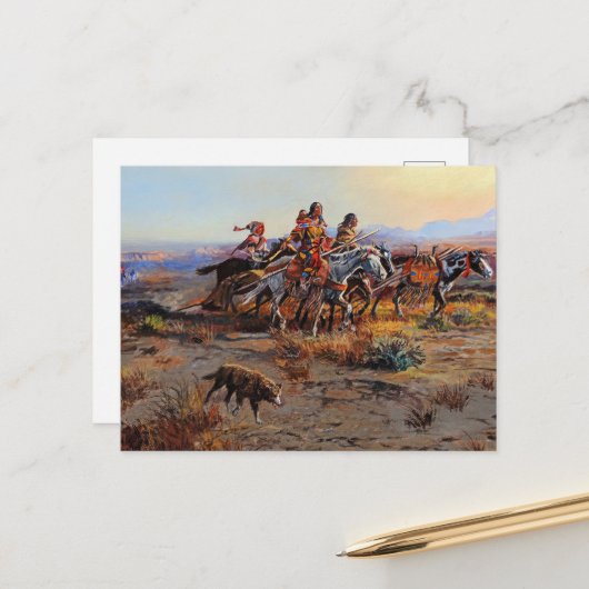 B.チャールズ・マリオン・ラッセルに引っ越す ポストカード (正面/裏面インサイチュ)