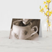 B.ティーカップのブーツ カード (黄色い花)