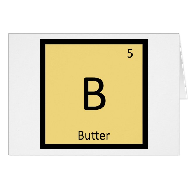 B - バター調味料 化学元素周期表 (正面横)