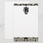 "B"バロック華美モノグラム 便箋 (正面/裏面)