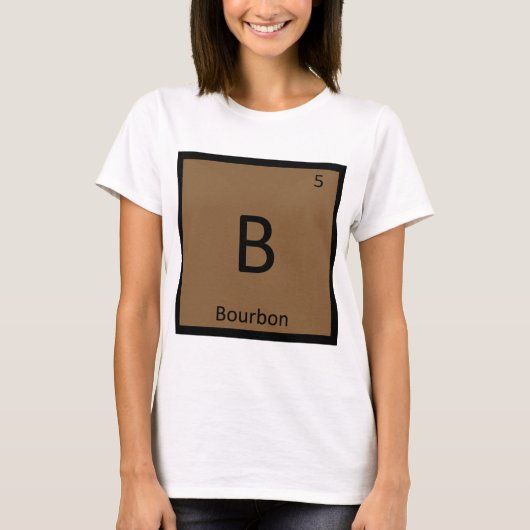 B – バーボンアルコール化学周期表 Tシャツ (正面)