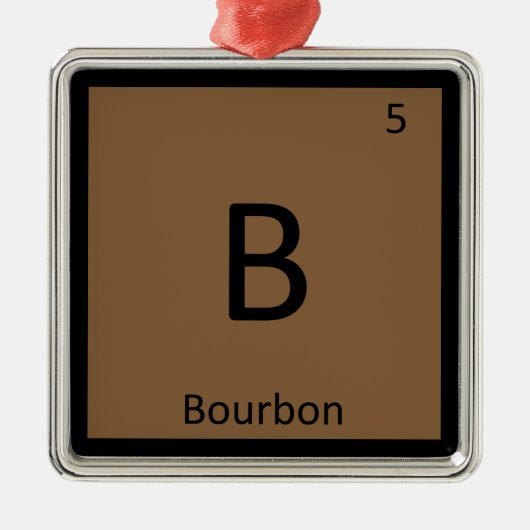 B - バーボン アルコール 化学 周期表 メタルオーナメント (正面)