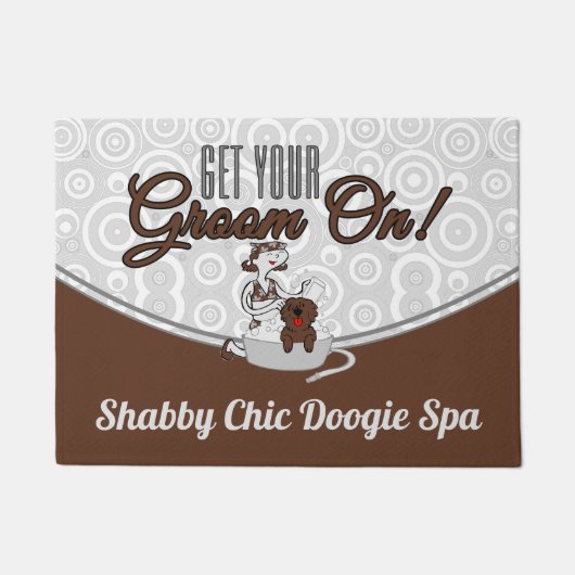 B.ビジネスで新郎を取得するブラウントリマーの歓迎 ドアマット (正面)