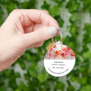 B.フィールドビジネスで赤い水の色のケシ キーホルダー