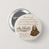 B.フランクリン: 自由及び安全-ボタン#2 缶バッジ (正面&裏面)