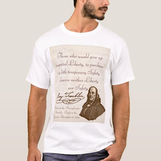 B.フランクリン: 自由及び安全-子供のTシャツ#1 Tシャツ (正面)