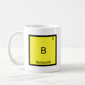 B - ブダペスト おもしろ 化学 元素記号 Tシャツ コーヒーマグカップ (左)