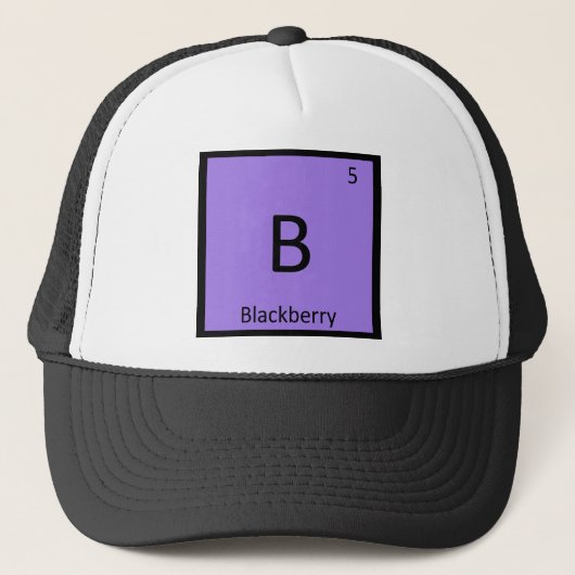 B - ブラックベリーの化学元素周期表 キャップ (正面)