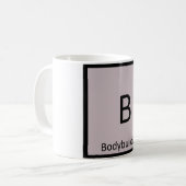 B - ボディビルスポーツ化学元素周期表 コーヒーマグカップ (正面左)