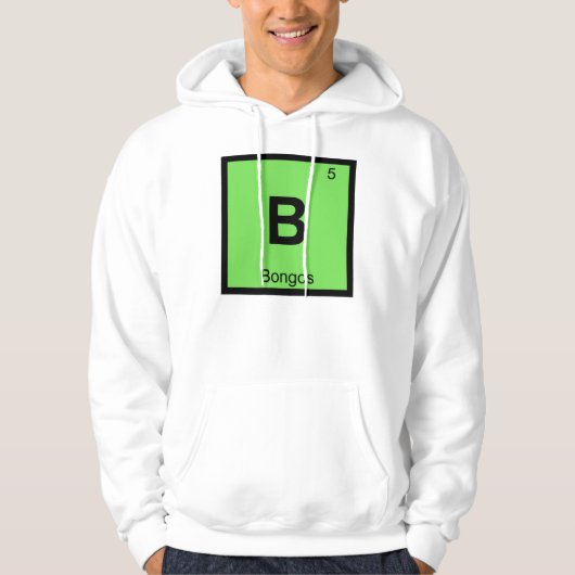 B - ボンゴミュージック化学周期表シンボル パーカ (正面)
