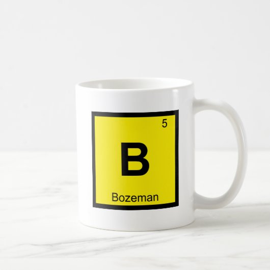 B - ボーズマン モンタナ 化学 周期表 都市 コーヒーマグカップ (右)