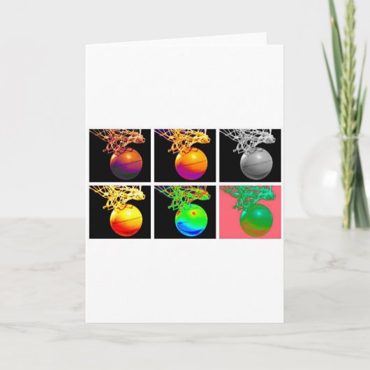 B – ボールバスケットボールバスケアーポップ・アートのト カード (正面)