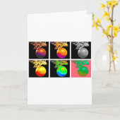 B – ボールバスケットボールバスケアーポップ・アートのト カード (黄色い花)