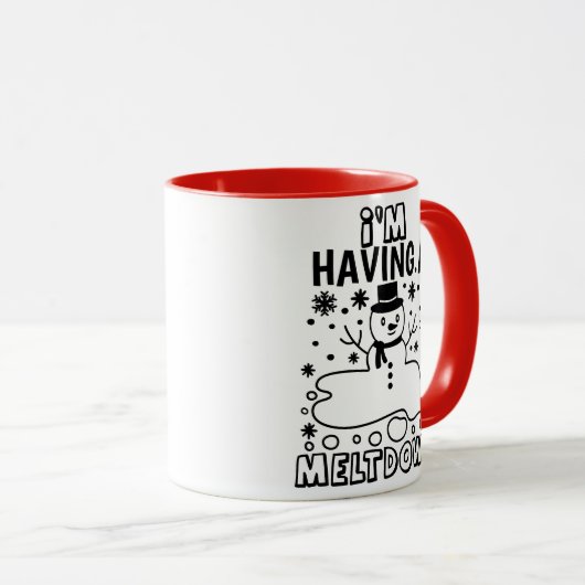B.メルトダウンをする |クリスおもしろいマス雪だるま マグカップ (正面右)