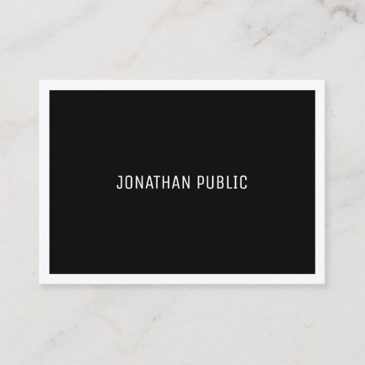 B&モダンWブラエレガントック&ホワイトプシンプルレーン 名刺 (正面)