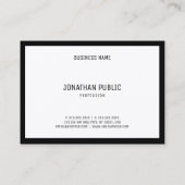 B&モダンWブラエレガントック&ホワイトプシンプルレーン 名刺 (裏面)