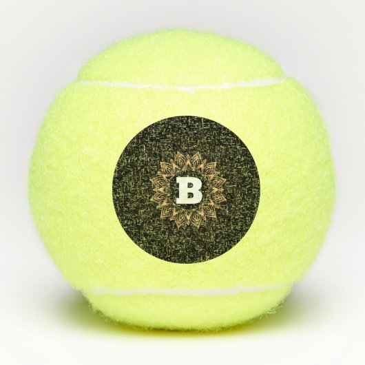"B" モノグラム カスタムイニシャル ペンシルバニア州選手権 プレー テニスボール (正面)