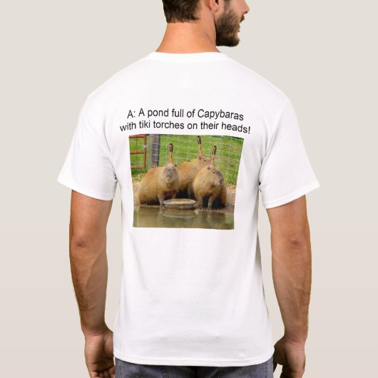 B -ユーモアのあるなカピバラのTシャツ Tシャツ (裏面)