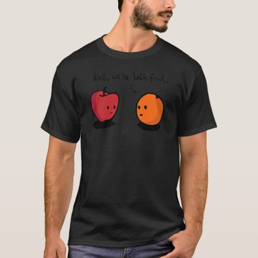 B.リンゴとオレンジを比較する Tシャツ (正面)