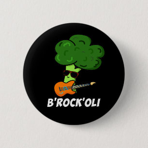 B – ロックオーリおもしろいロッカーブロッコリープンダークBG 缶バッジ