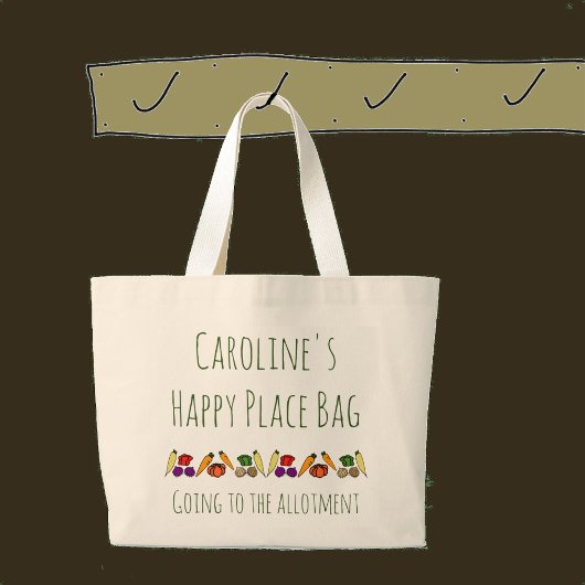 B.割当てに行くハッピープレイス。カスタマイズ ラージトートバッグ