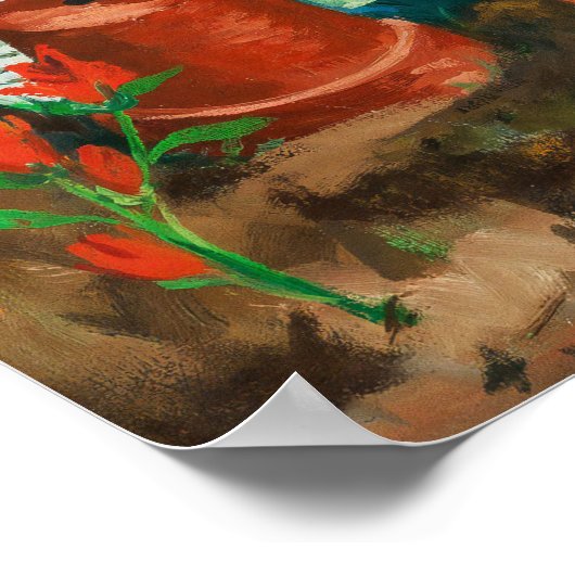 B.庭で女性をピンアップ ポスター (角)