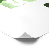 "B"恐竜の水彩緑の子供の名前のポスター ポスター (角)