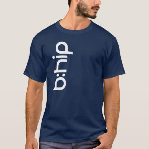 b: 情報通の縦のワイシャツ-海軍 tシャツ