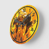 B.花に乗る ラウンド壁時計 (傾斜)