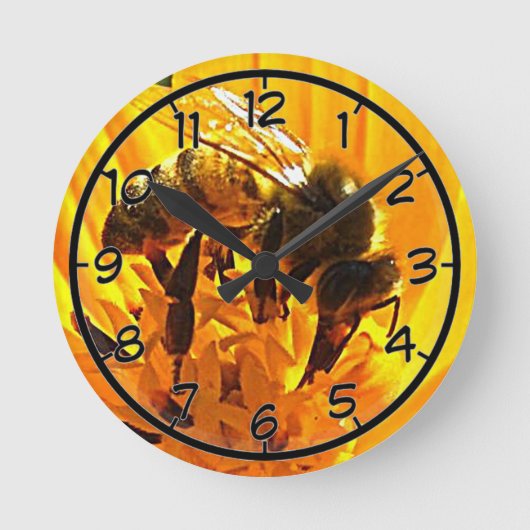 B.花に乗る ラウンド壁時計 (正面)