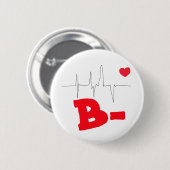 B – 血液型ファンキーハートレートボタン 缶バッジ (正面&裏面)