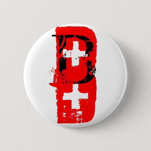 B+血液型ボタン 缶バッジ (正面)