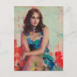 B.青いドレスを着た女性 ポストカード